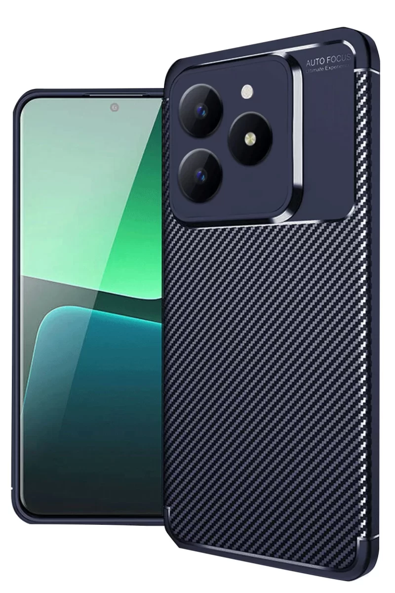 Newface Realme C61 Kılıf Auto Focus Karbon Kapak - Lacivert