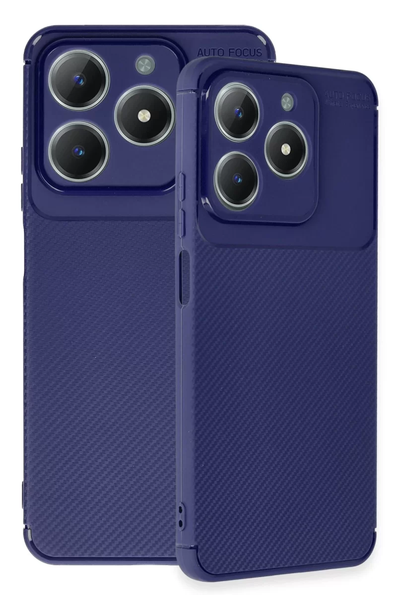 Newface Realme C61 Kılıf Auto Focus Karbon Kapak - Lacivert