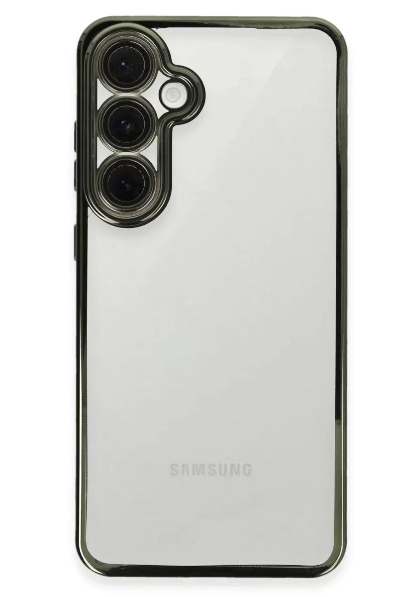 Newface Samsung Galaxy S24 FE Kılıf Razer Lensli Silikon - Yeşil