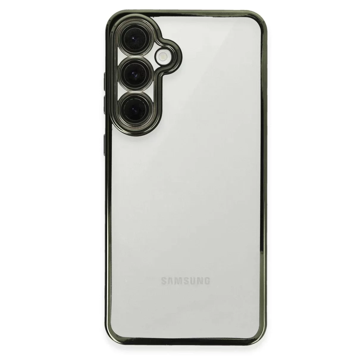 Newface Samsung Galaxy S24 FE Kılıf Razer Lensli Silikon - Yeşil