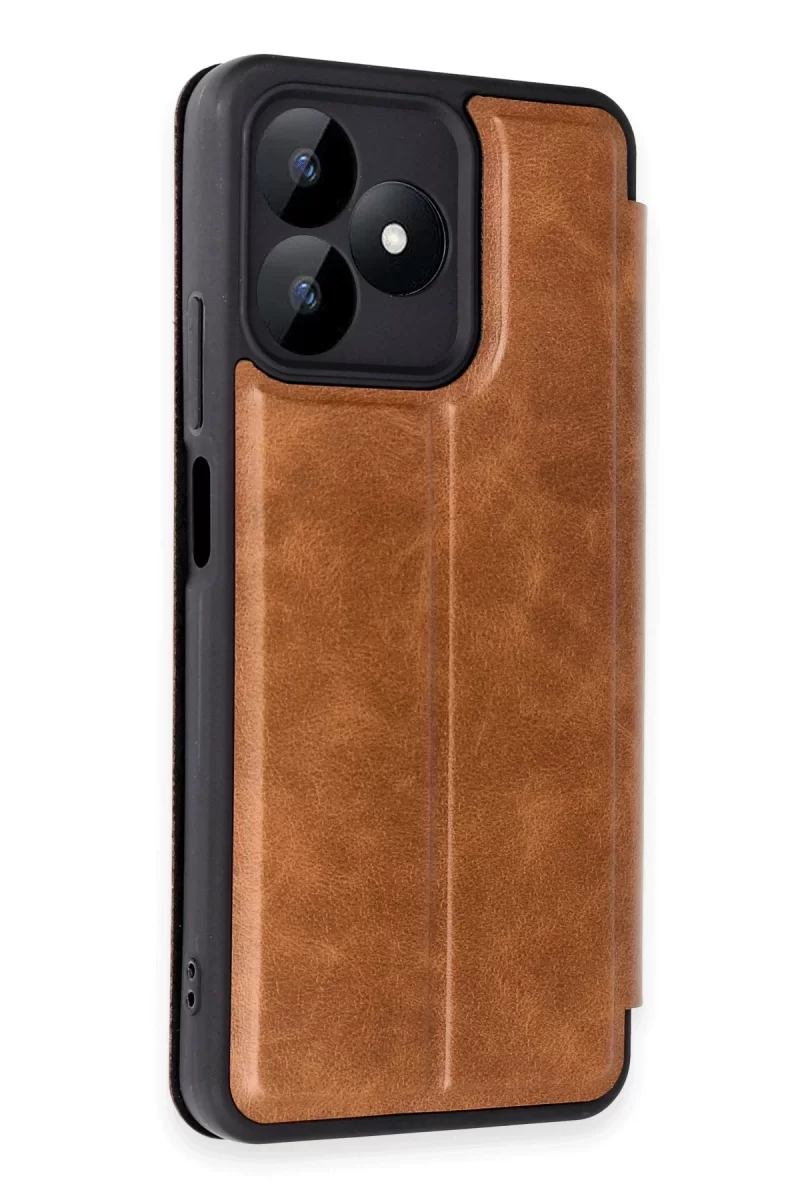 Newface Realme Note 50 4G Kılıf Flip Cover - Taba