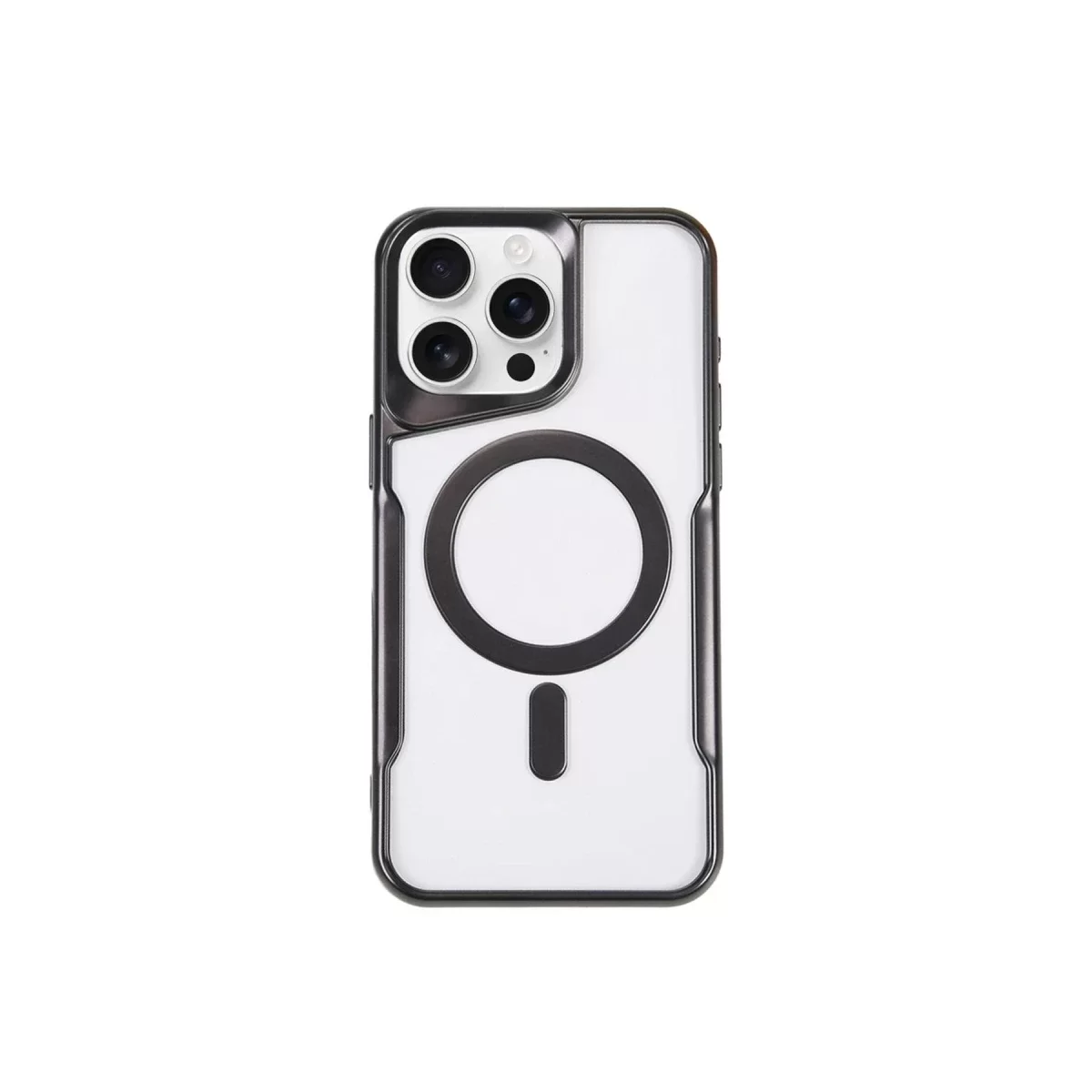 Newface Apple iPhone 15 Pro Kılıf Boyi Magsafe Silikon Kapak - Siyah