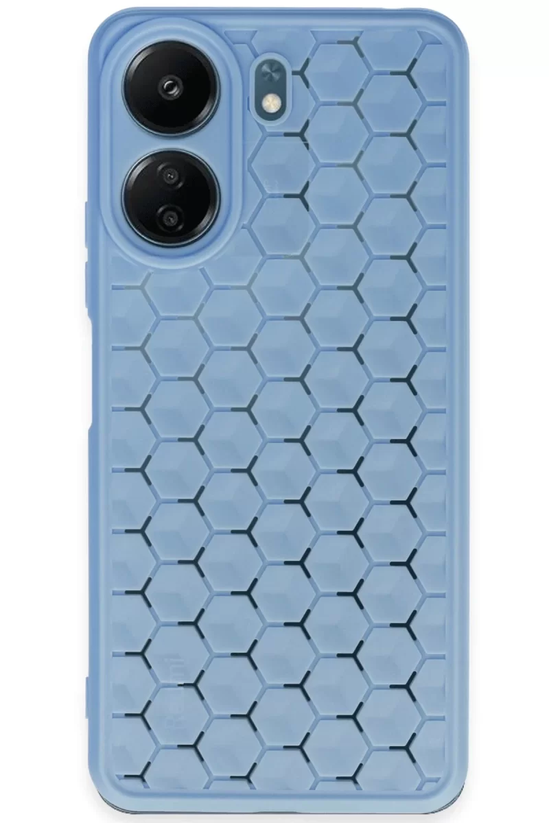 Newface Xiaomi Redmi 13C Kılıf Petek Silikon Kapak - Mavi