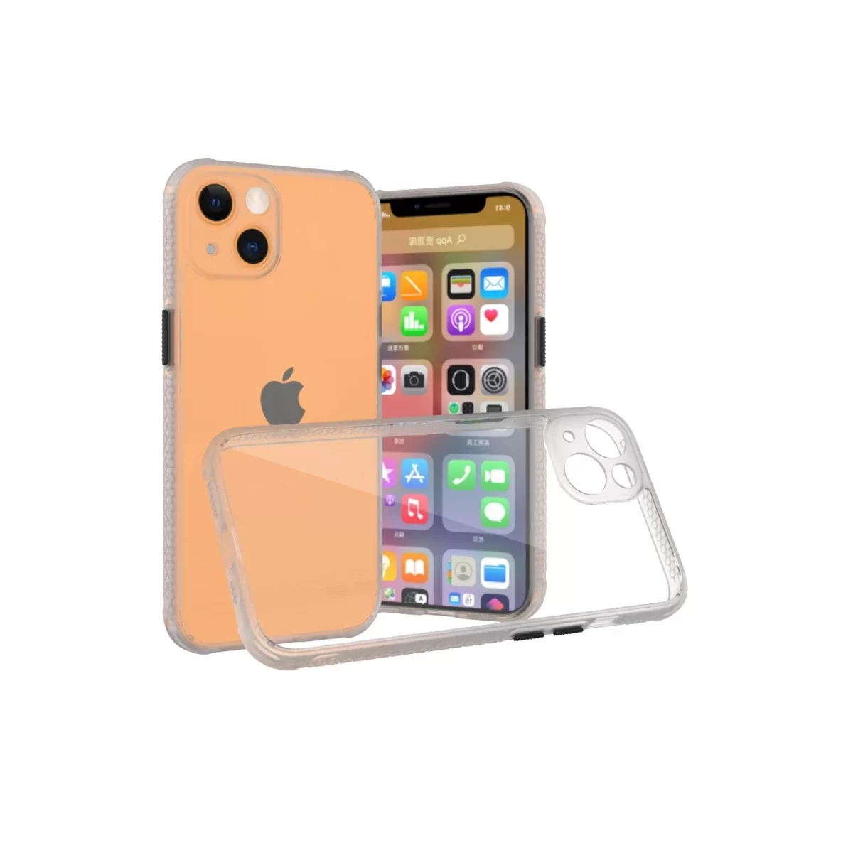 Newface Apple iPhone 13 Mini Kılıf Miami Şeffaf Silikon - Şeffaf