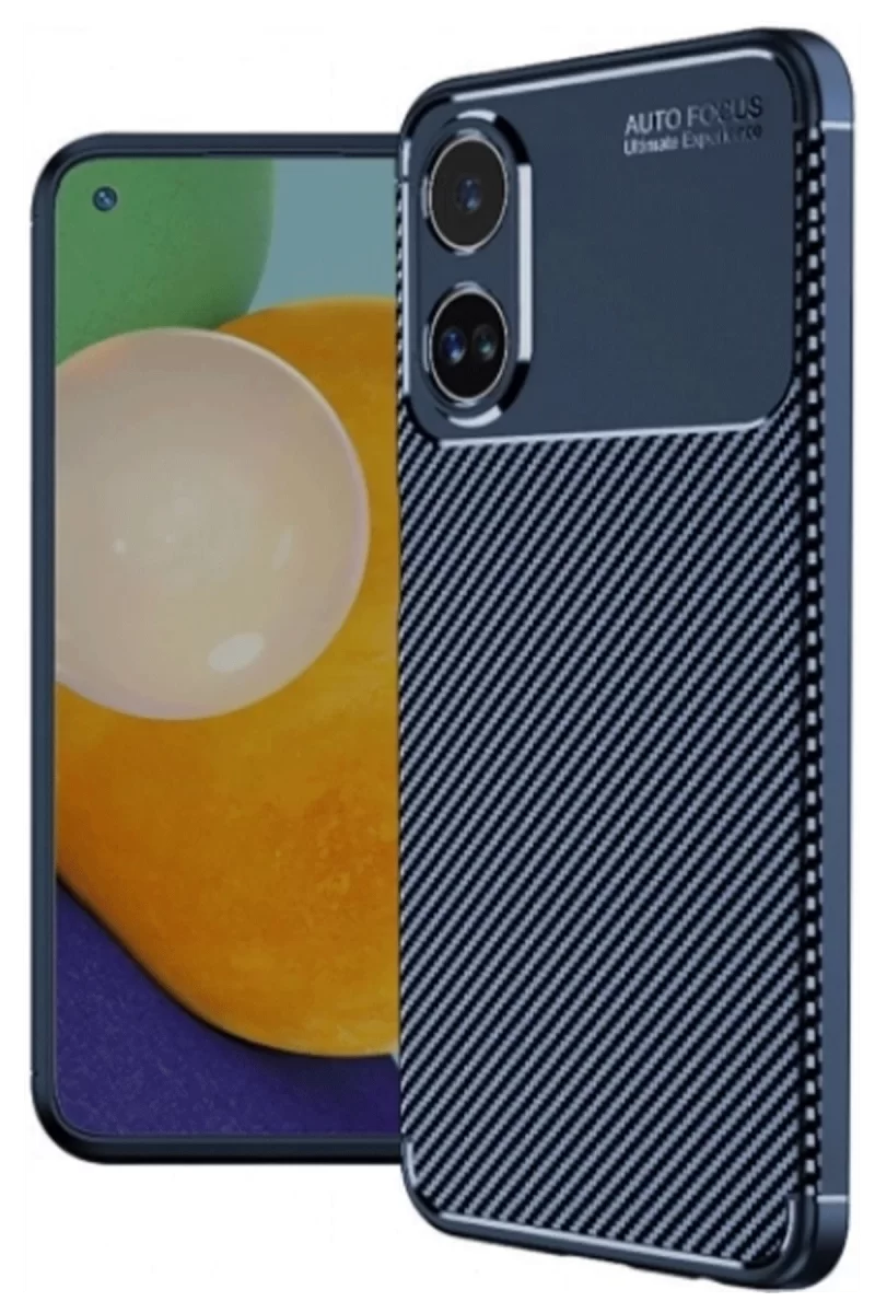 Newface Oppo A60 Kılıf Auto Focus Karbon Kapak - Lacivert