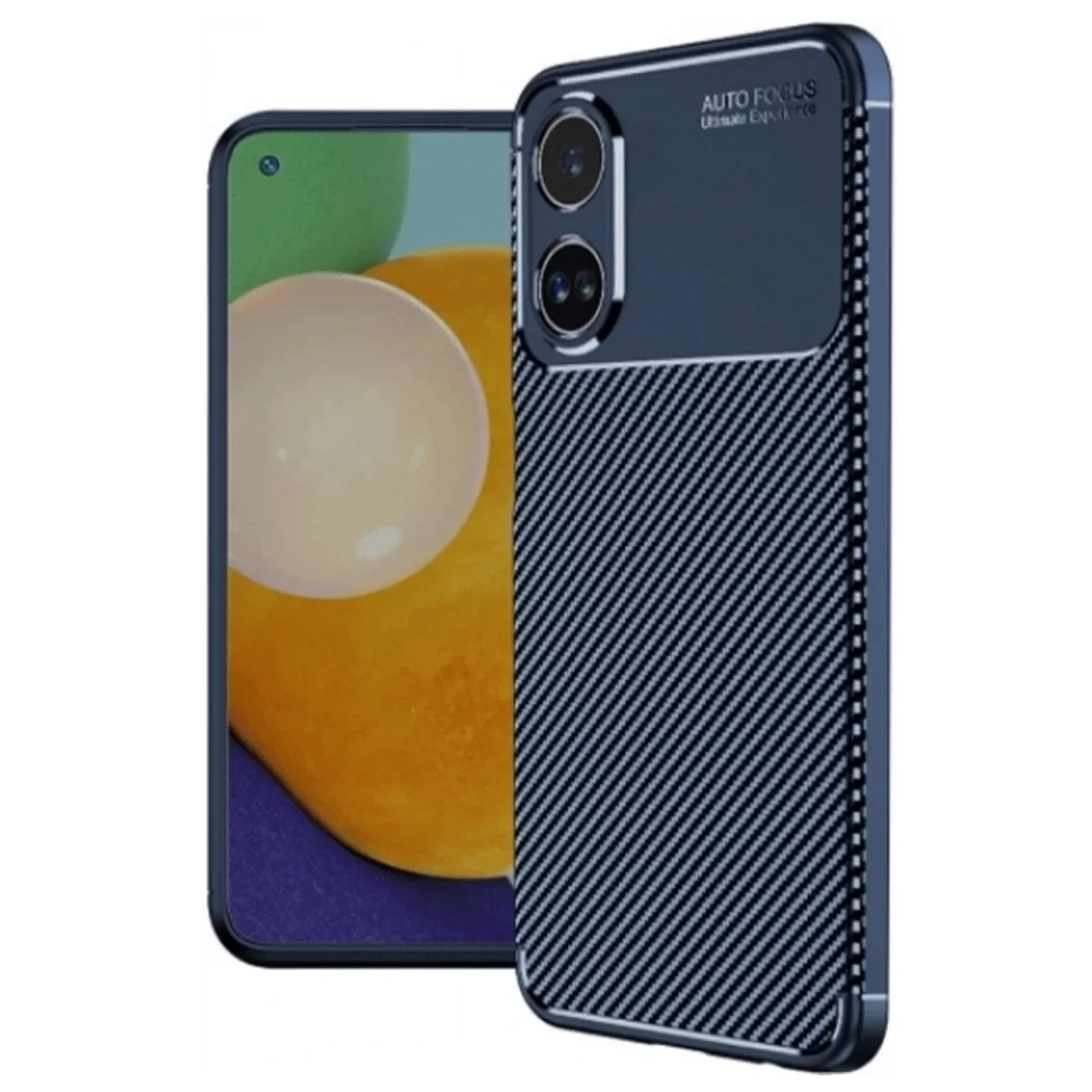 Newface Oppo A60 Kılıf Auto Focus Karbon Kapak - Lacivert