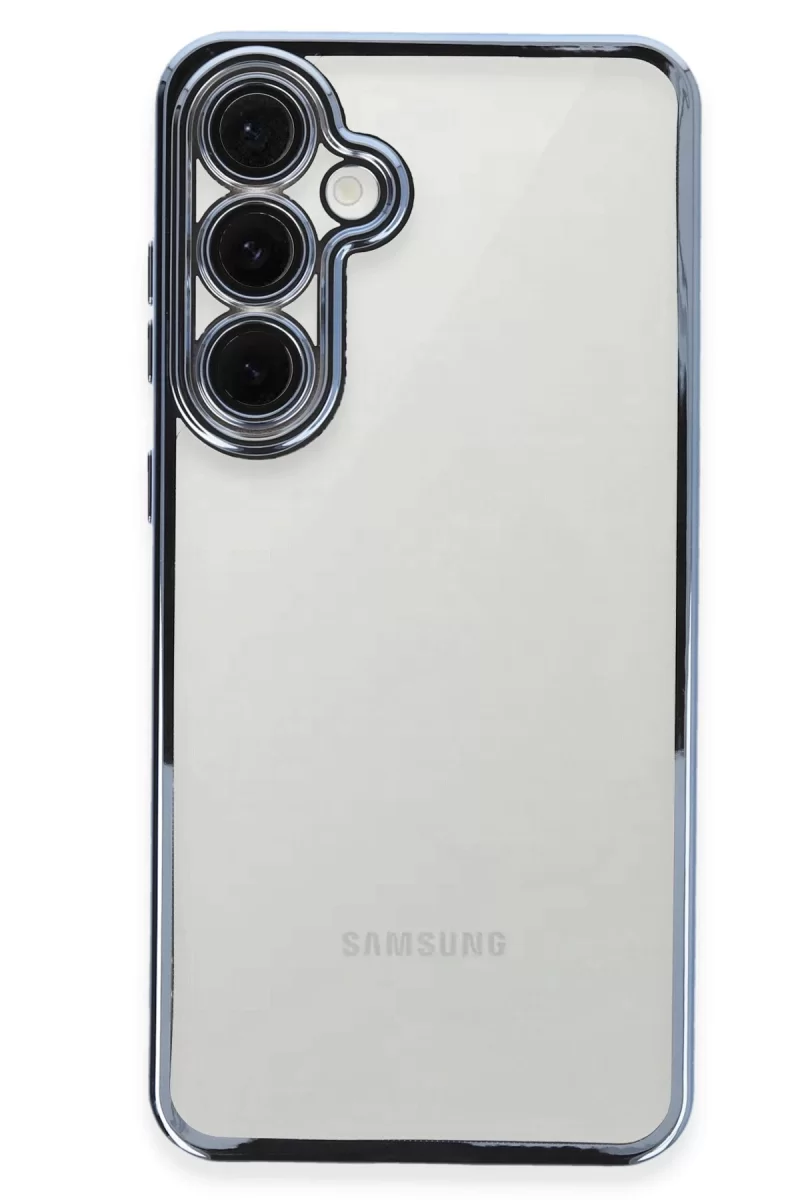 Newface Samsung Galaxy S24 FE Kılıf Razer Lensli Silikon - Lacivert