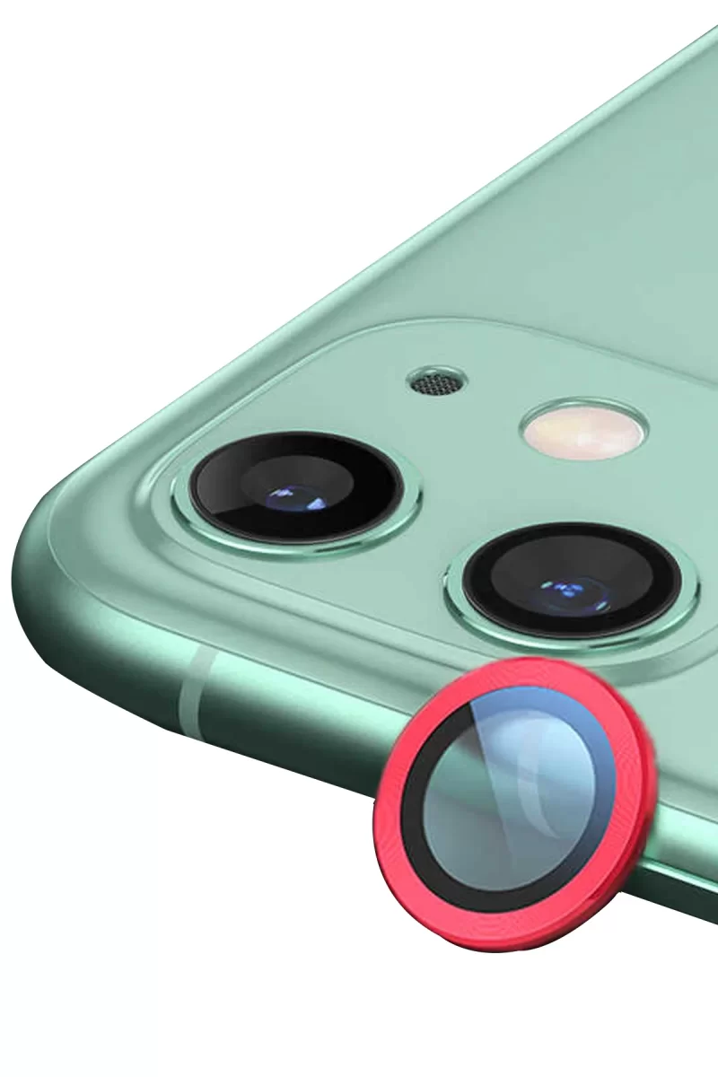 Newface Apple iPhone 11 Raze Metal Kamera Lens - Kırmızı