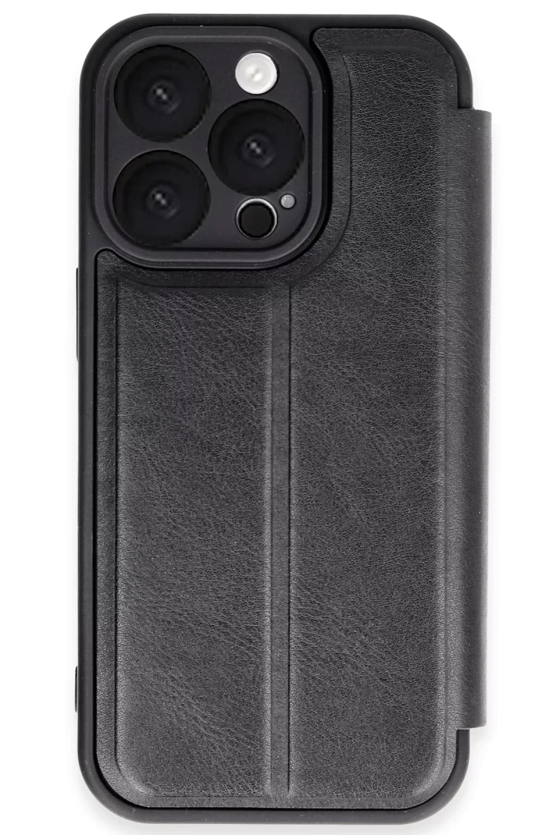 Newface Apple iPhone 16 Pro Kılıf Flip Cover - Siyah