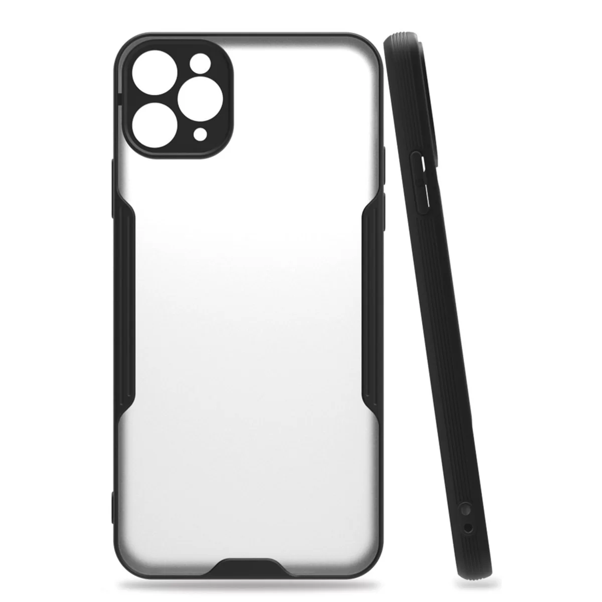 Newface Apple iPhone 11 Pro Max Kılıf Platin Silikon - Siyah
