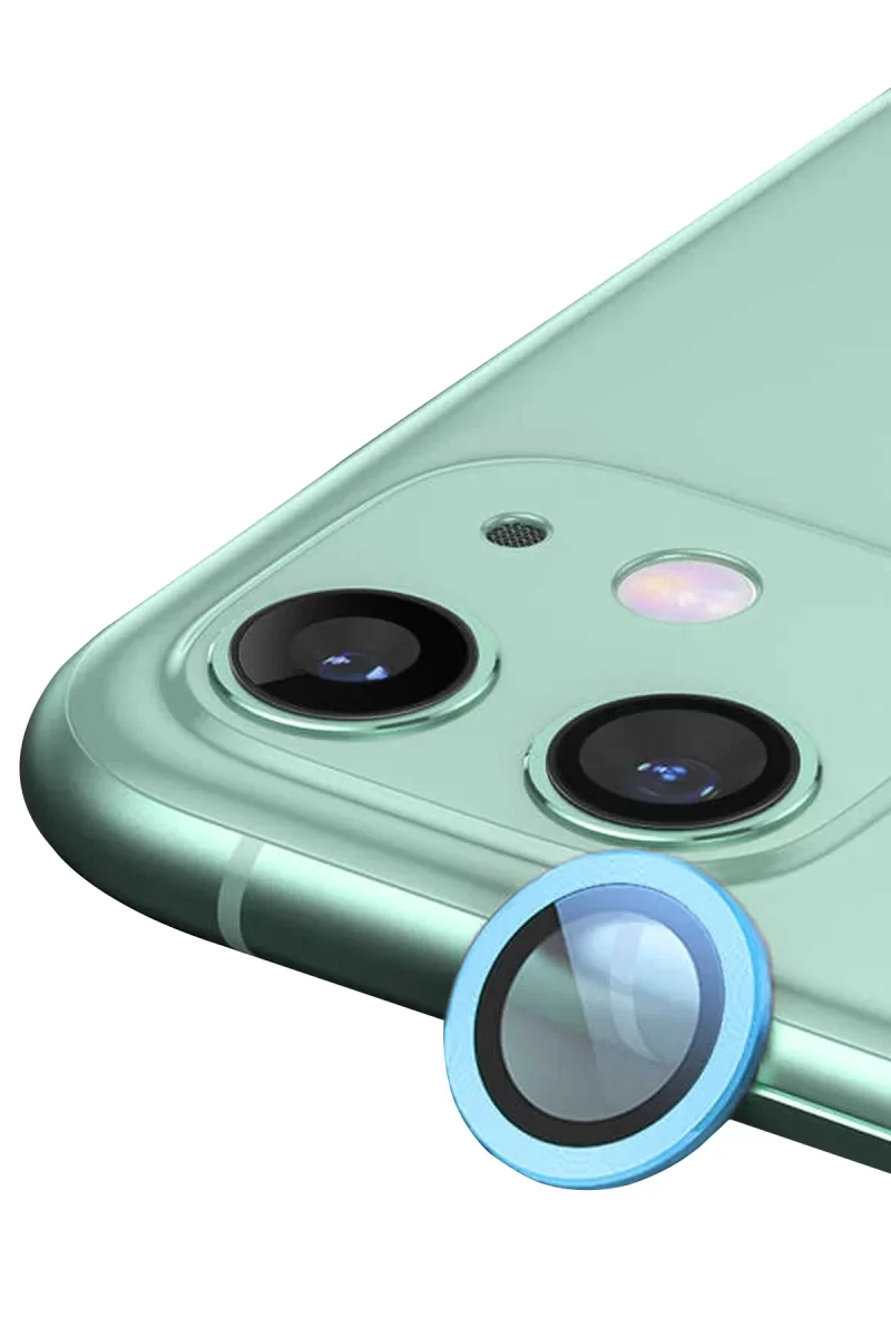 Newface Apple iPhone 12 Raze Metal Kamera Lens - Mavi