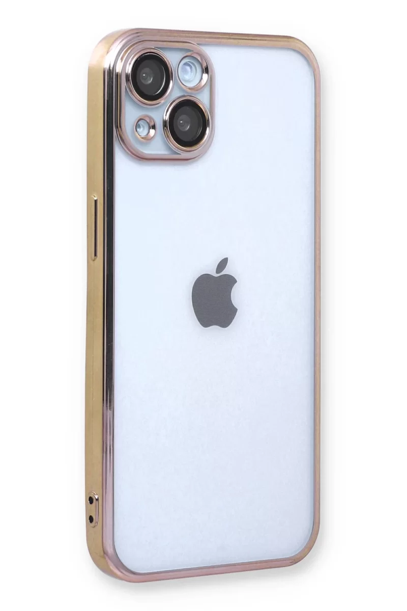 Newface Apple iPhone 13 Kılıf Razer Lensli Silikon - Gold