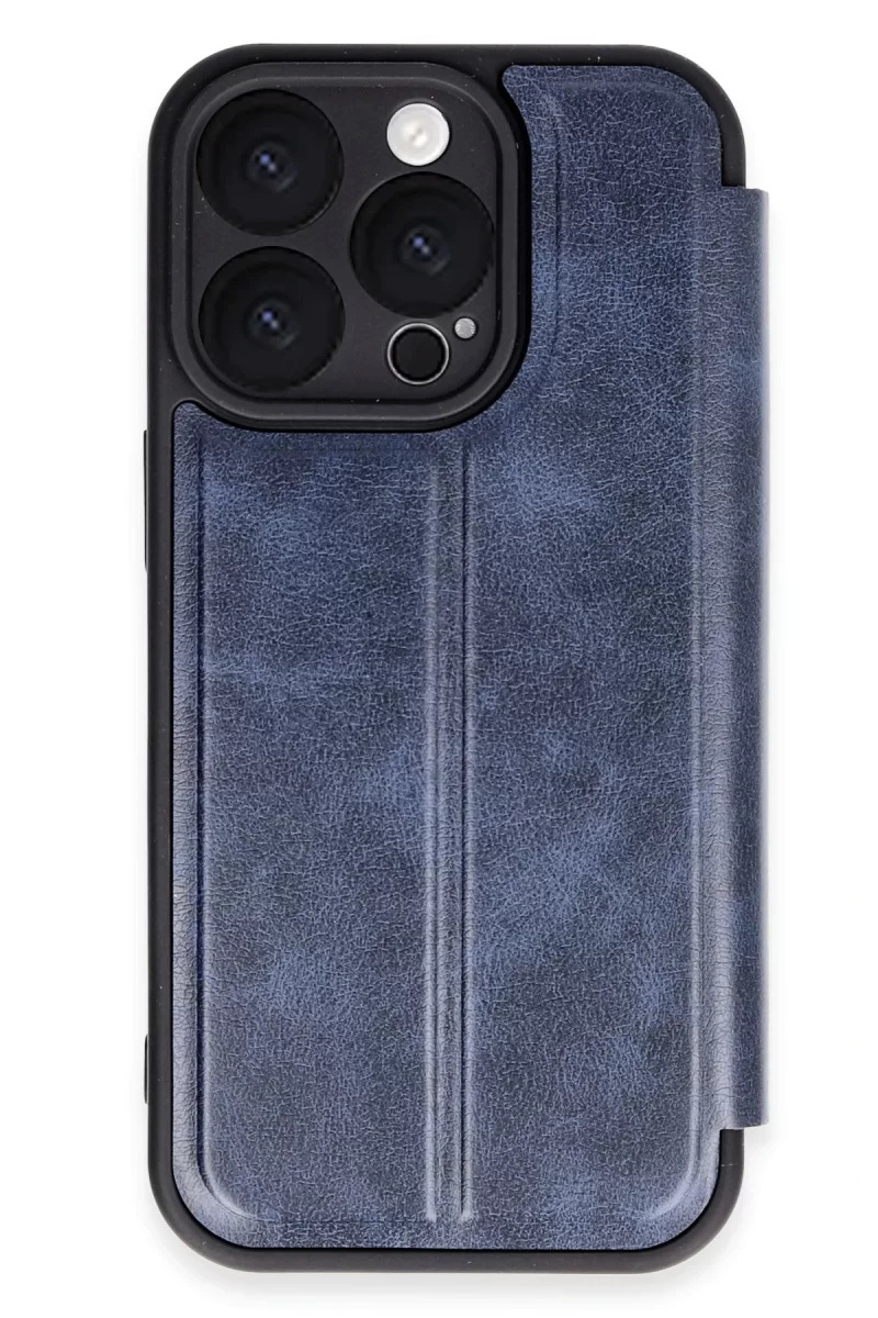 Newface Apple iPhone 16 Pro Kılıf Flip Cover - Lacivert