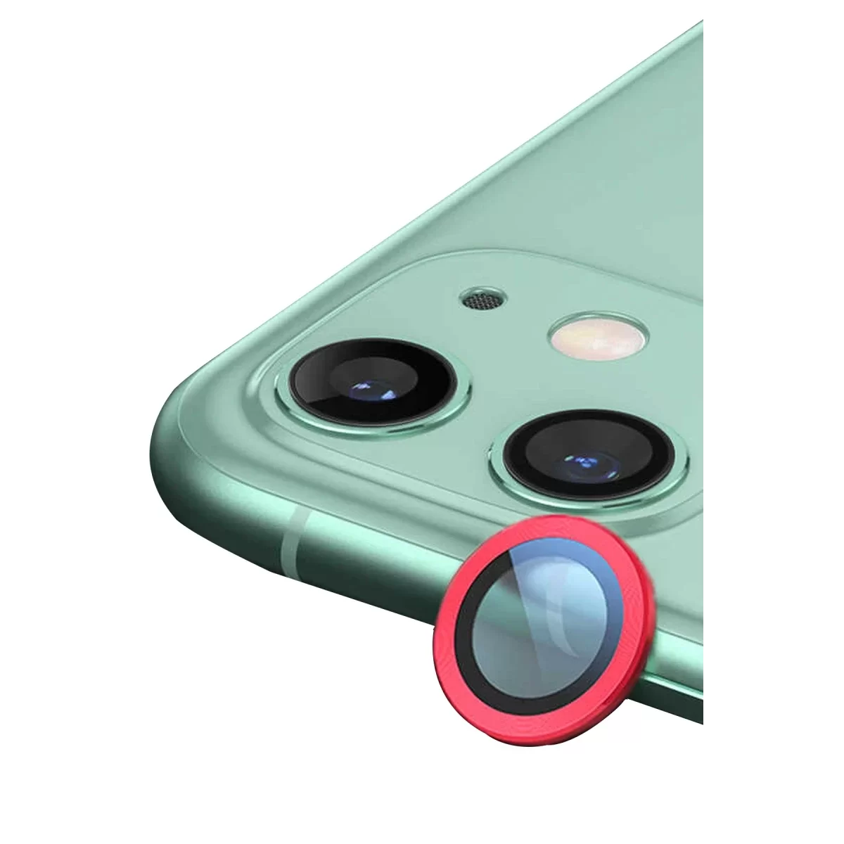 Newface Apple iPhone 12 Raze Metal Kamera Lens - Kırmızı