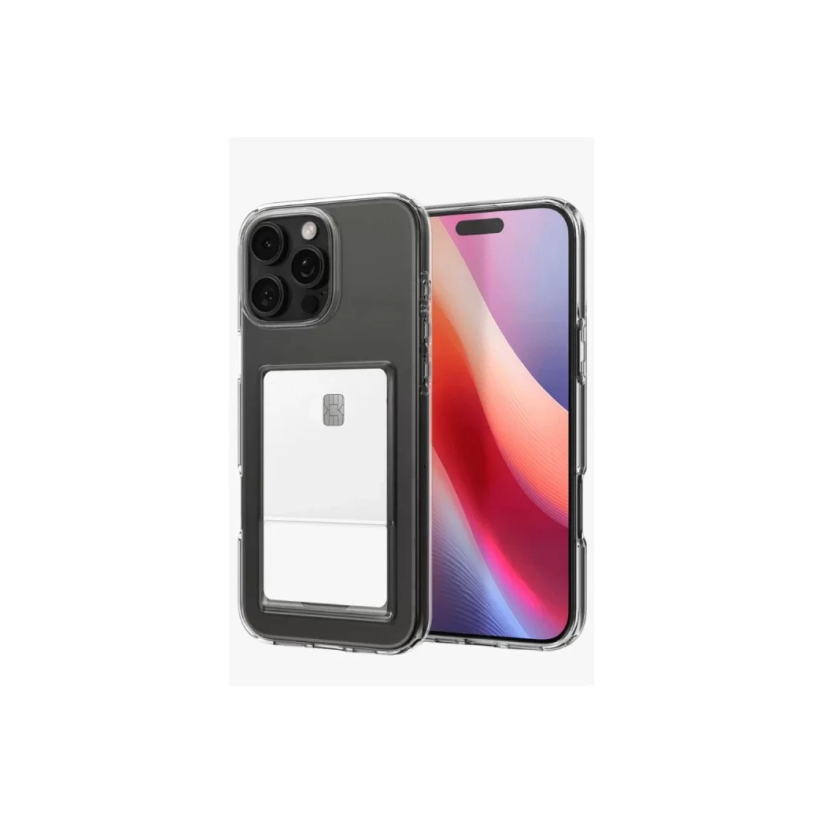 Newface Apple iPhone 16 Pro Kılıf Kart Şeffaf Silikon - Şeffaf