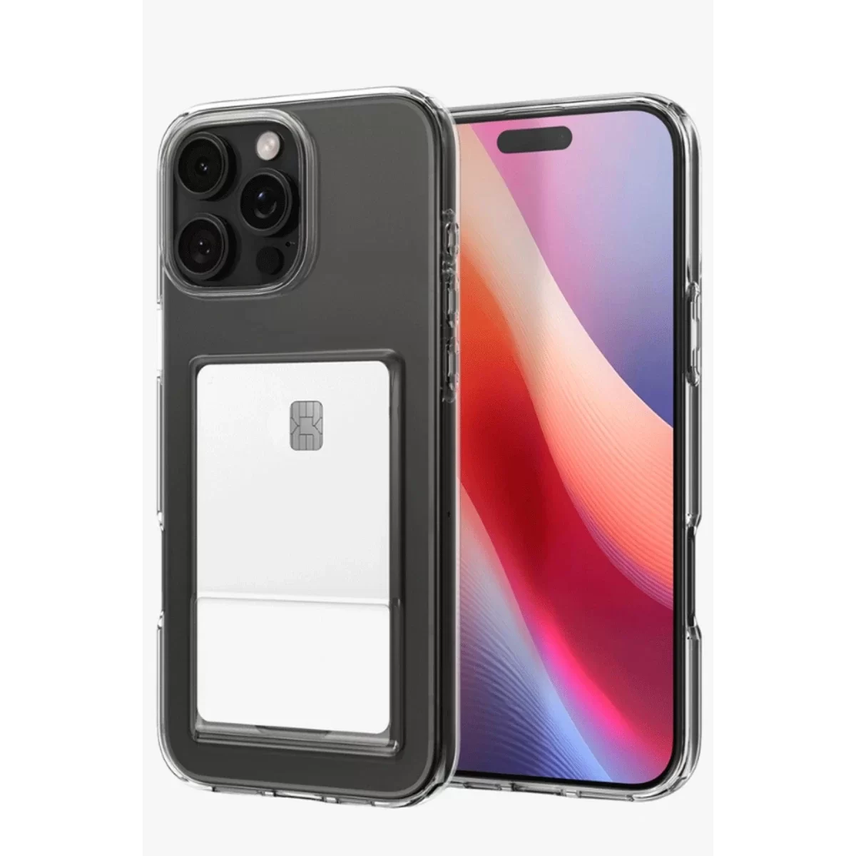 Newface Apple iPhone 16 Pro Max Kılıf Kart Şeffaf Silikon - Şeffaf