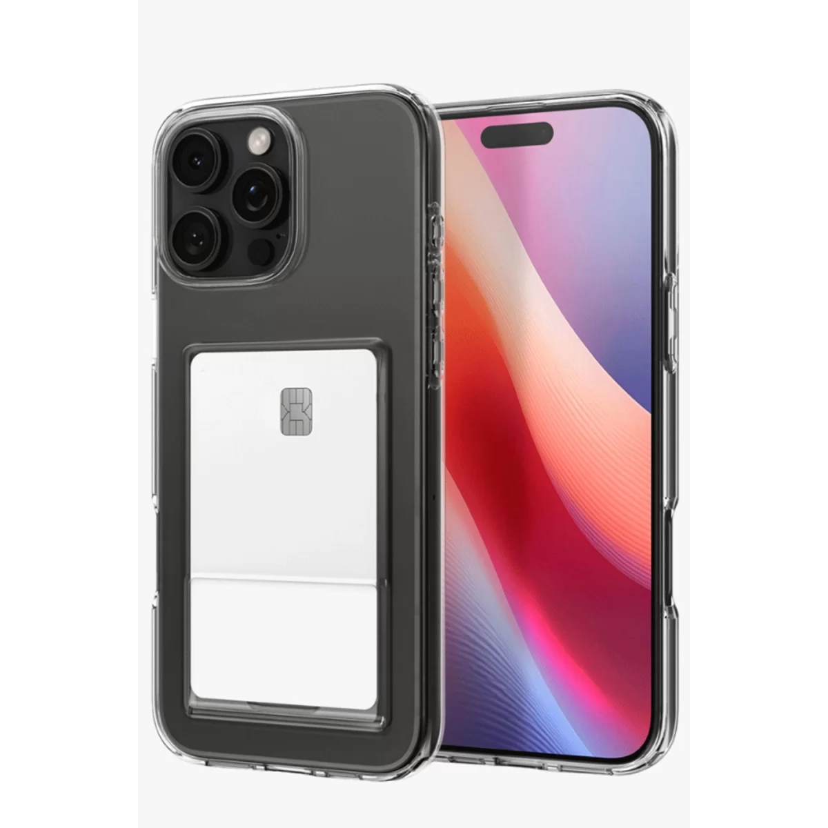 Newface Apple iPhone 16 Pro Max Kılıf Kart Şeffaf Silikon - Şeffaf