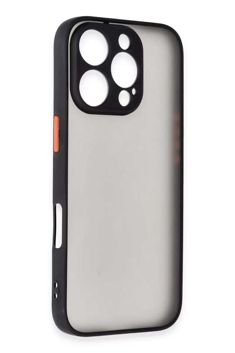 Newface Apple iPhone 16 Pro Kılıf Montreal Silikon Kapak - Siyah