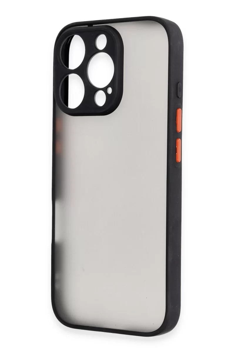 Newface Apple iPhone 16 Pro Kılıf Montreal Silikon Kapak - Siyah