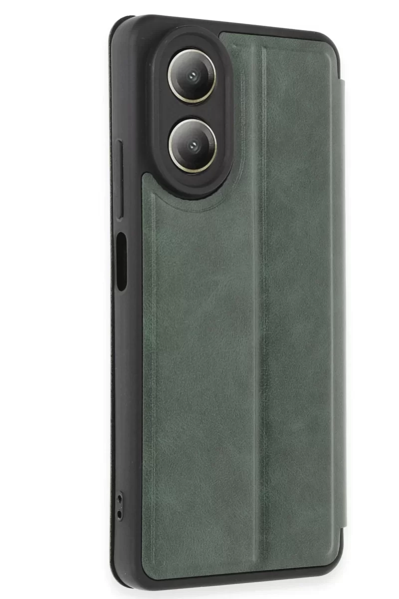 Newface Oppo A38 Kılıf Flip Cover - Koyu Yeşil