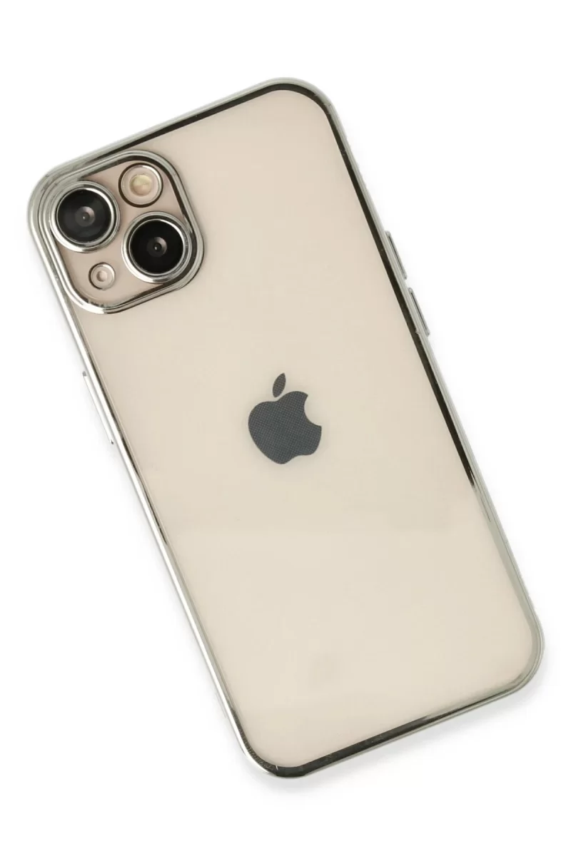 Newface Apple iPhone 13 Kılıf Razer Lensli Silikon - Gümüş