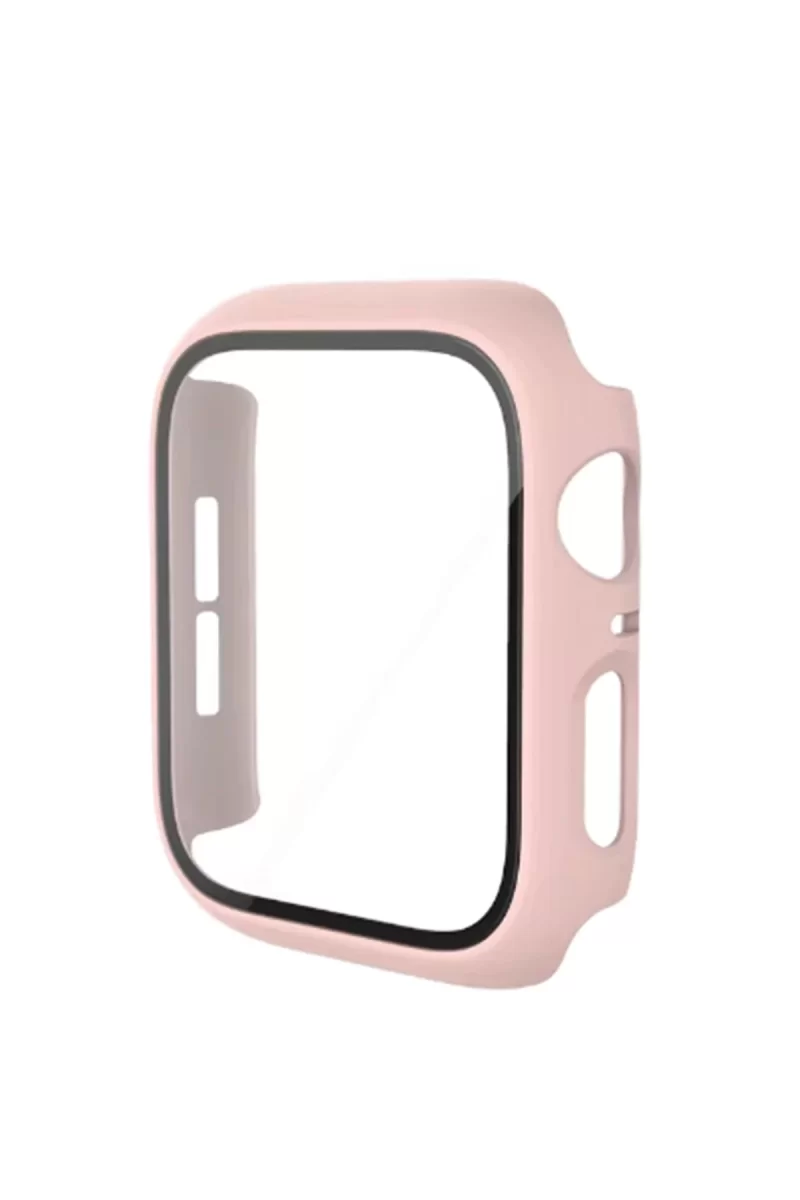 Newface Apple Watch 40mm Camlı Kasa Ekran Koruyucu - Pembe