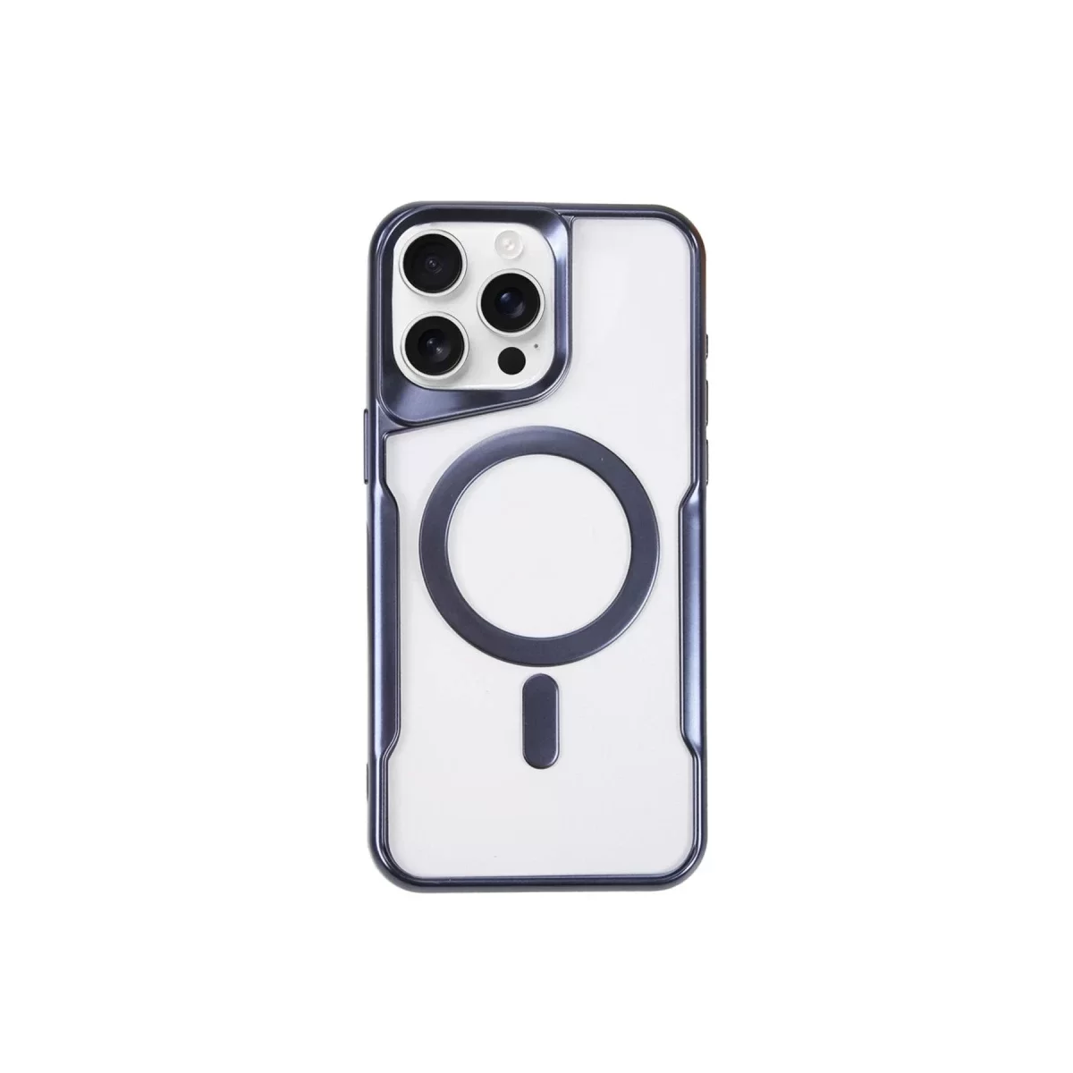 Newface Apple iPhone 15 Pro Max Kılıf Boyi Magsafe Silikon Kapak - Lacivert