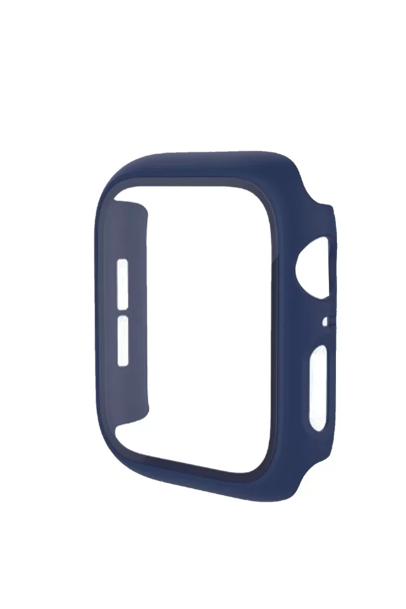 Newface Apple Watch 41mm Camlı Kasa Ekran Koruyucu - Mavi
