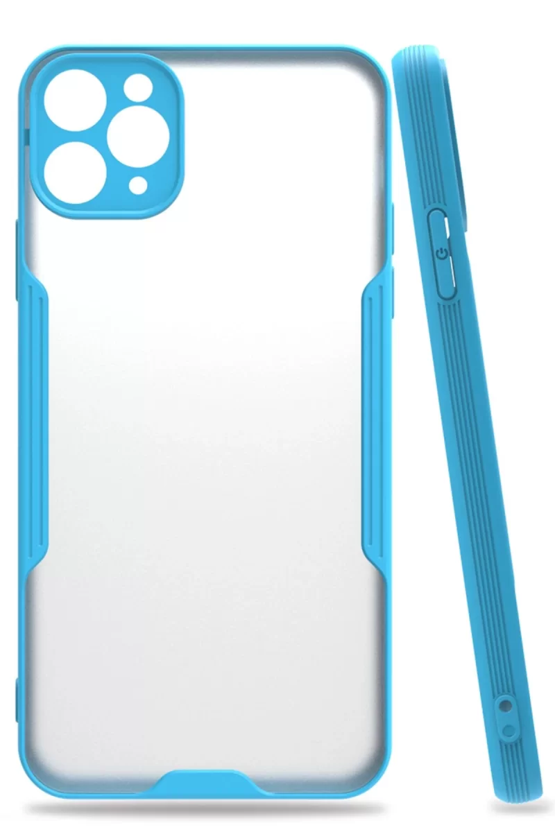Newface Apple iPhone 11 Pro Max Kılıf Platin Silikon - Mavi