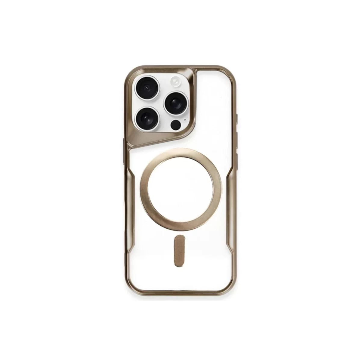 Newface Apple iPhone 15 Pro Max Kılıf Boyi Magsafe Silikon Kapak - Kahverengi