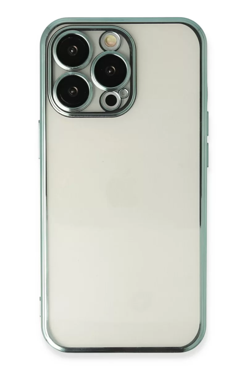 Newface Apple iPhone 13 Pro Kılıf Razer Lensli Silikon - Yeşil