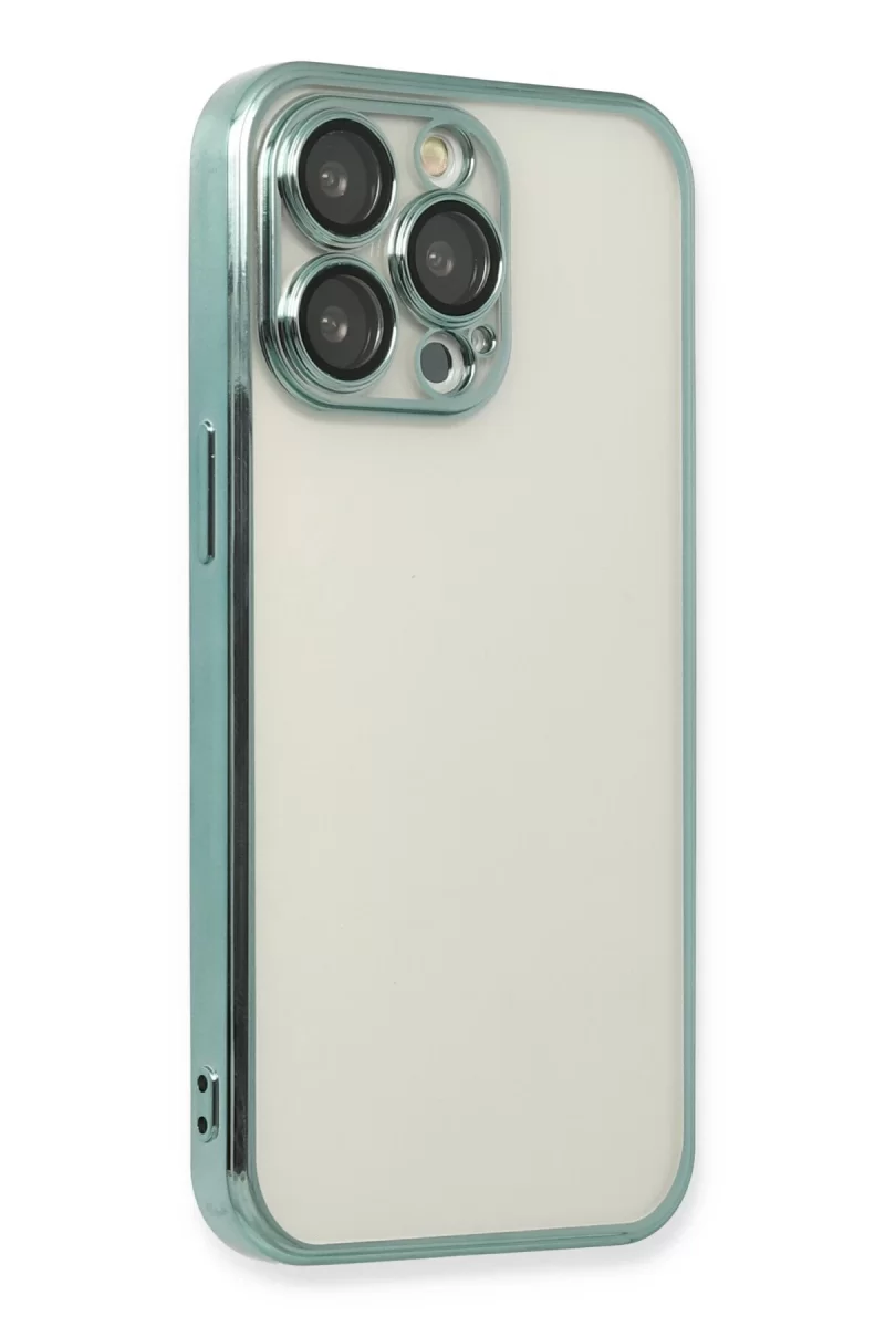 Newface Apple iPhone 13 Pro Kılıf Razer Lensli Silikon - Yeşil
