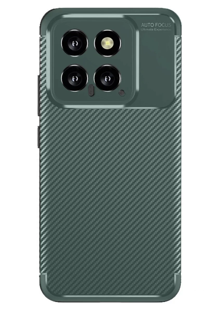 Newface Xiaomi Mi 14T Kılıf Auto Focus Karbon Kapak - Koyu Yeşil