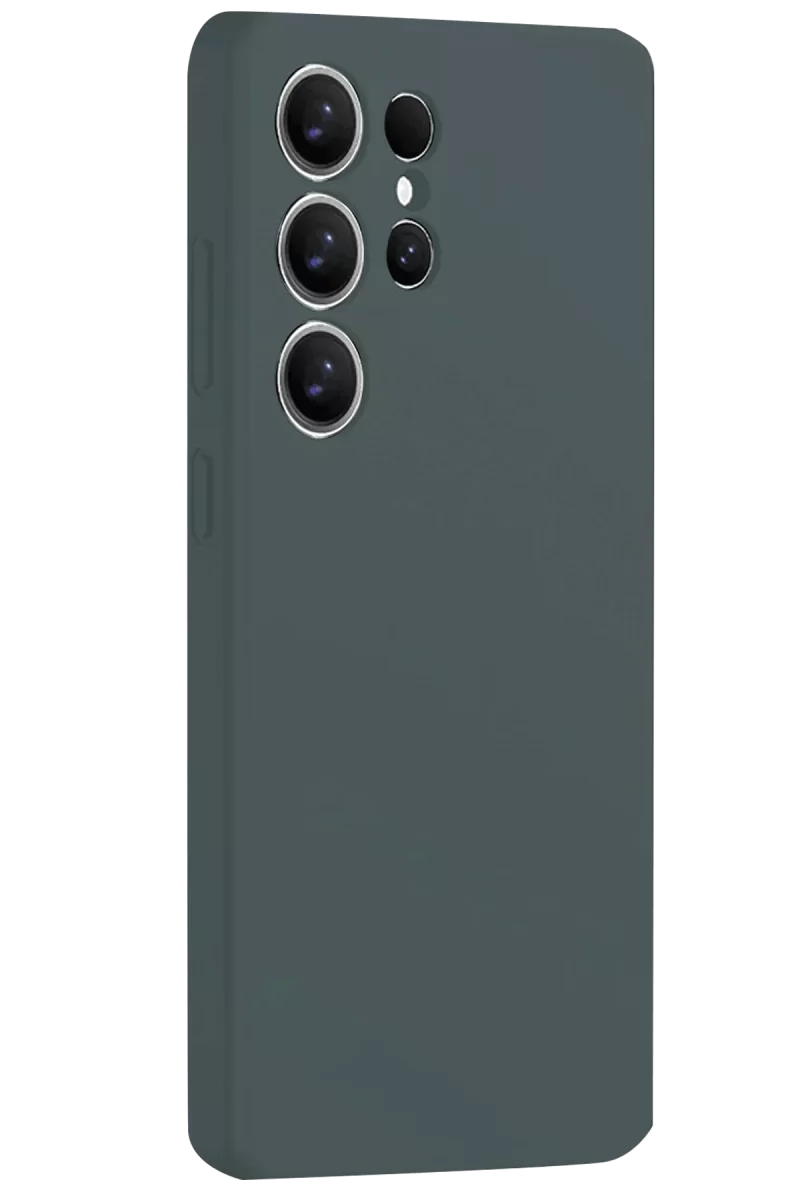 Newface Samsung Galaxy S25 Ultra Kılıf Nano içi Kadife Silikon - Koyu Yeşil