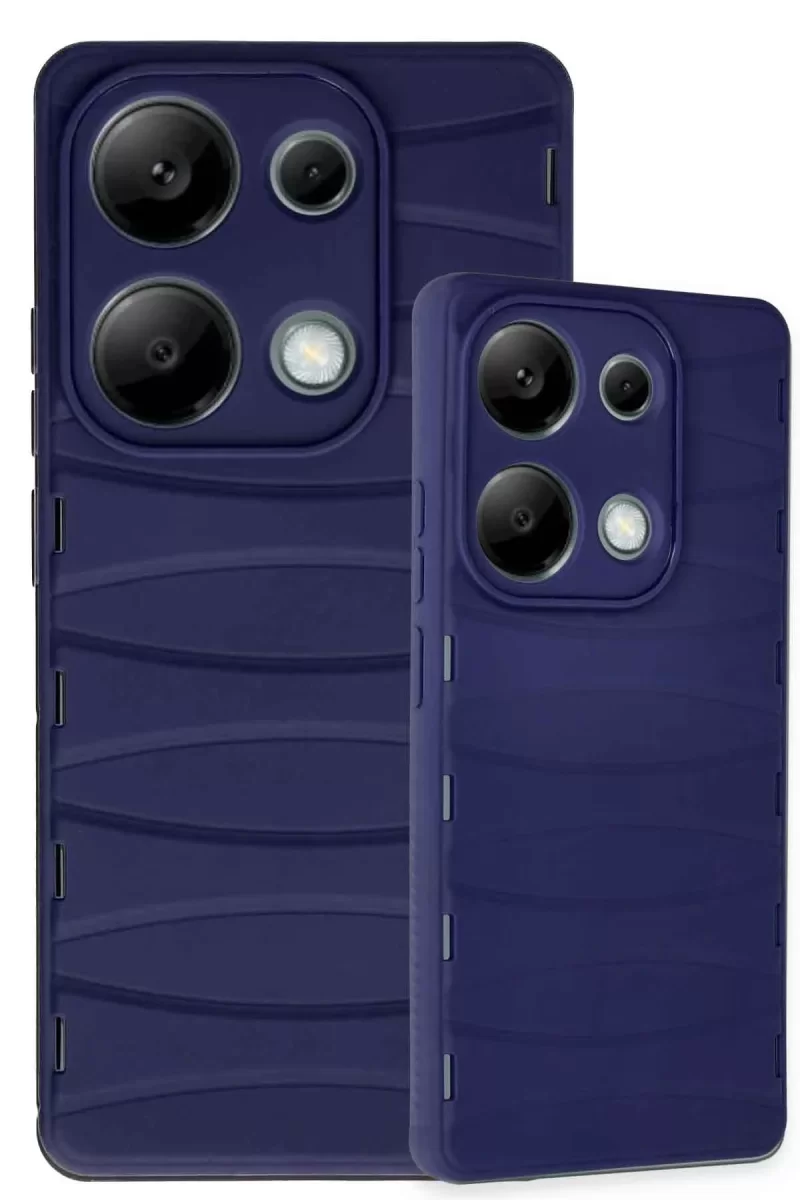Newface Xiaomi Redmi Note 13 Pro 4G Kılıf Bibercas Silikon Kapak - Lacivert