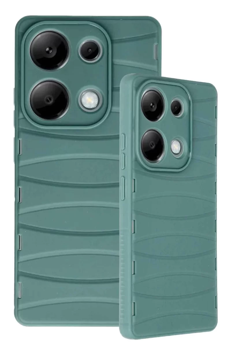 Newface Xiaomi Redmi Note 13 Pro 4G Kılıf Bibercas Silikon Kapak - Koyu Yeşil
