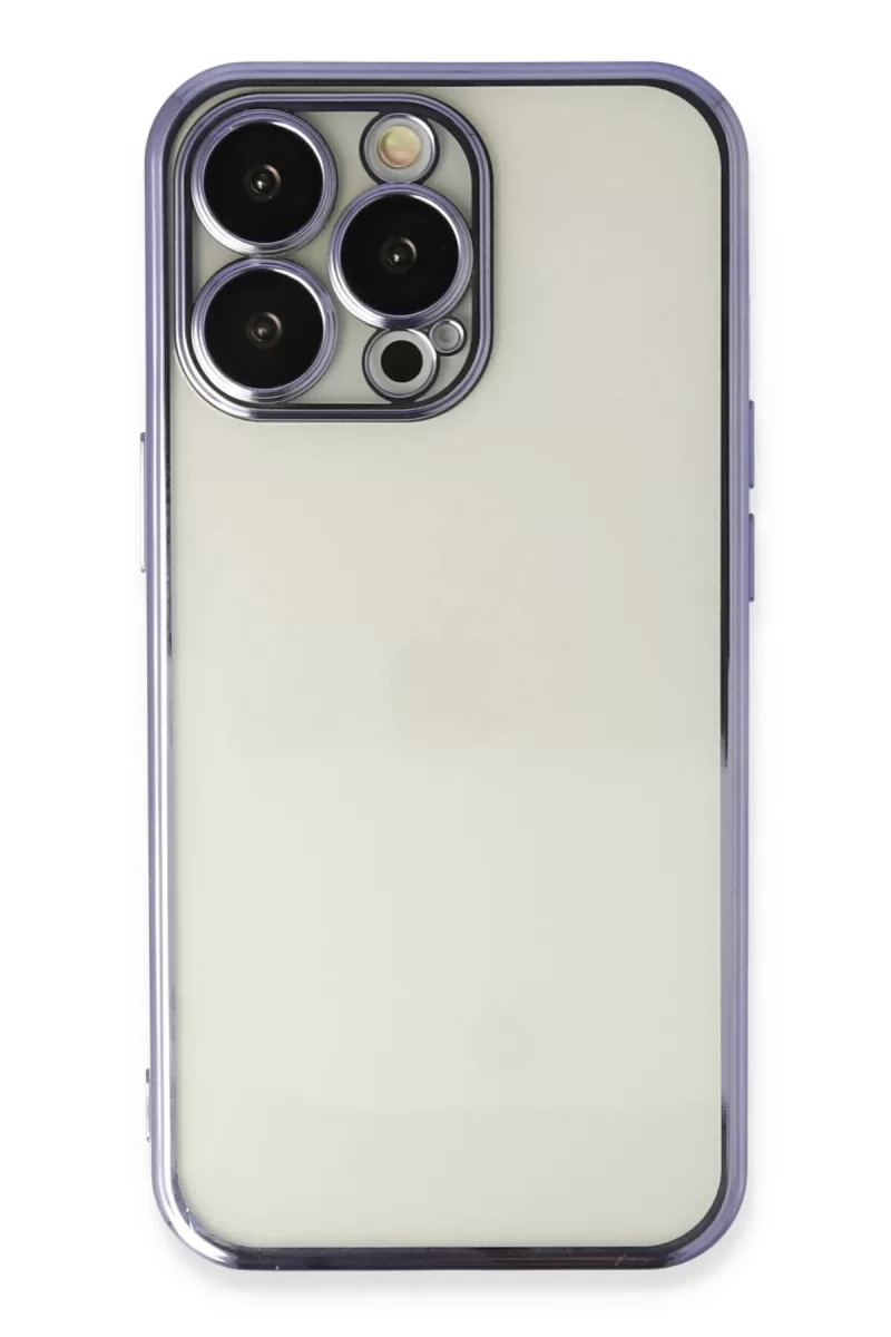 Newface Apple iPhone 13 Pro Kılıf Razer Lensli Silikon - Mor