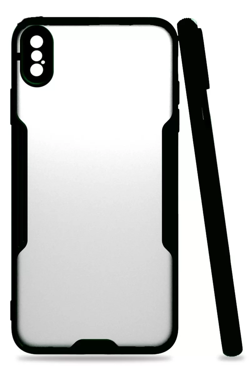 Newface Apple iPhone XS Max Kılıf Platin Silikon - Siyah