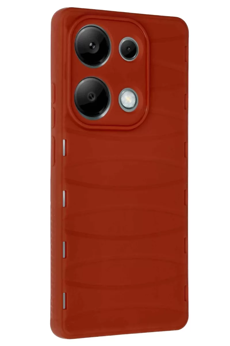 Newface Xiaomi Redmi Note 13 Pro 4G Kılıf Bibercas Silikon Kapak - Kırmızı