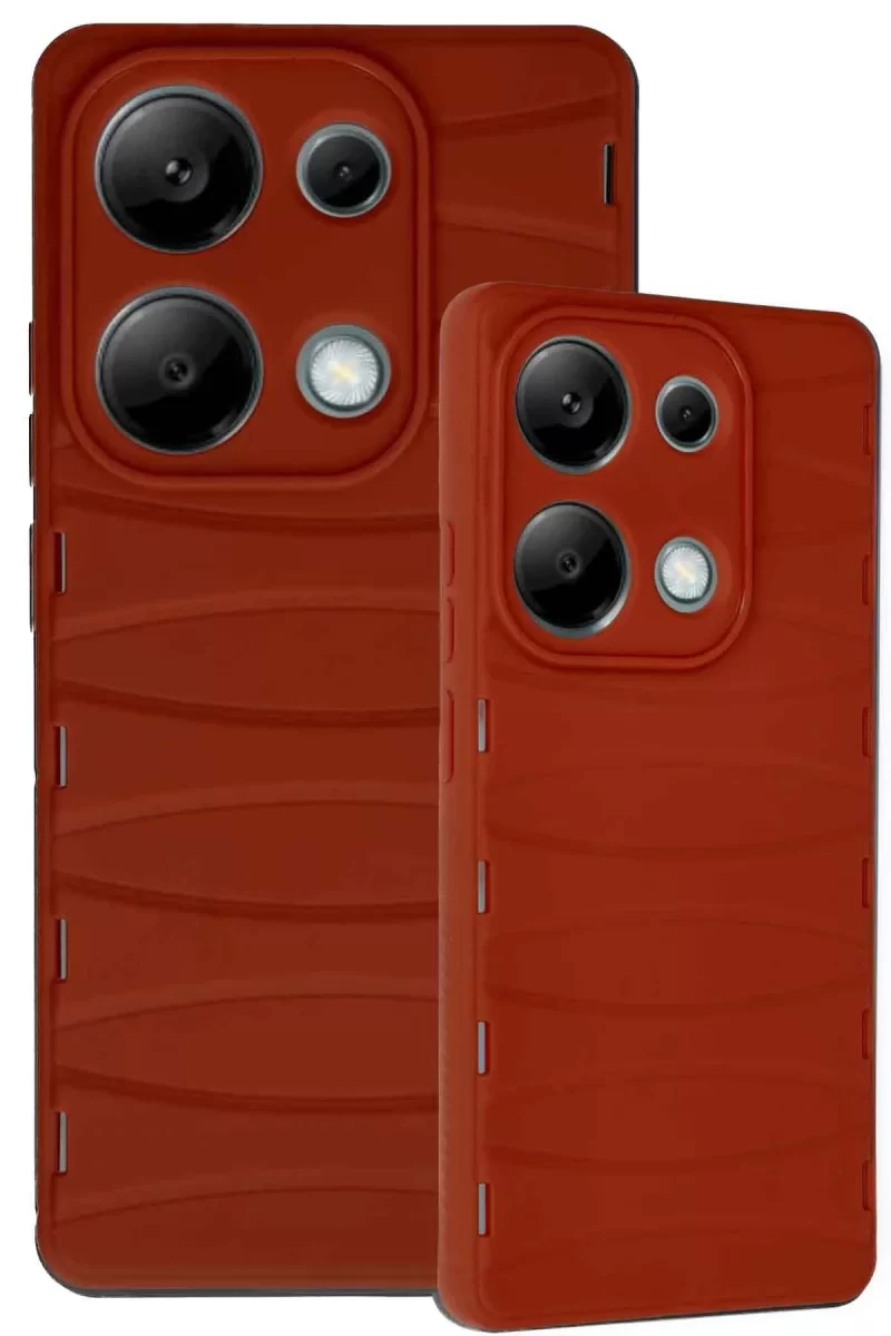 Newface Xiaomi Redmi Note 13 Pro 4G Kılıf Bibercas Silikon Kapak - Kırmızı