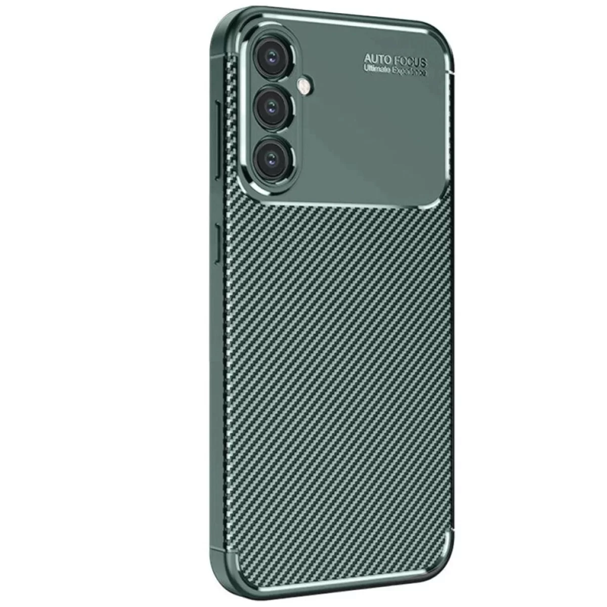 Newface Samsung Galaxy S25 Kılıf Auto Focus Karbon Kapak - Koyu Yeşil