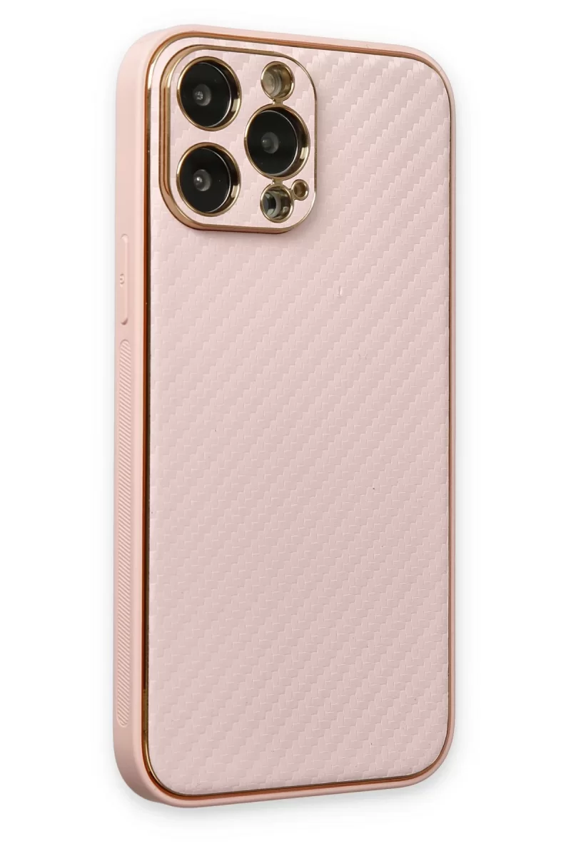 Newface Apple iPhone 13 Pro Kılıf Coco Karbon Silikon - Pembe