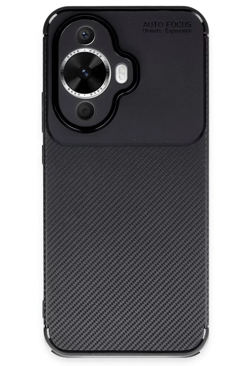 Newface Huawei Nova 12S Kılıf Auto Focus Karbon Kapak - Siyah