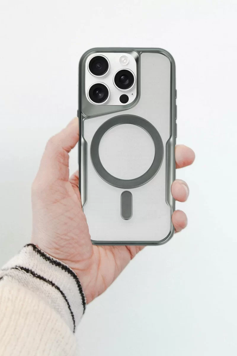 Newface Apple iPhone 15 Plus Kılıf Boyi Magsafe Silikon Kapak - Titan Gri