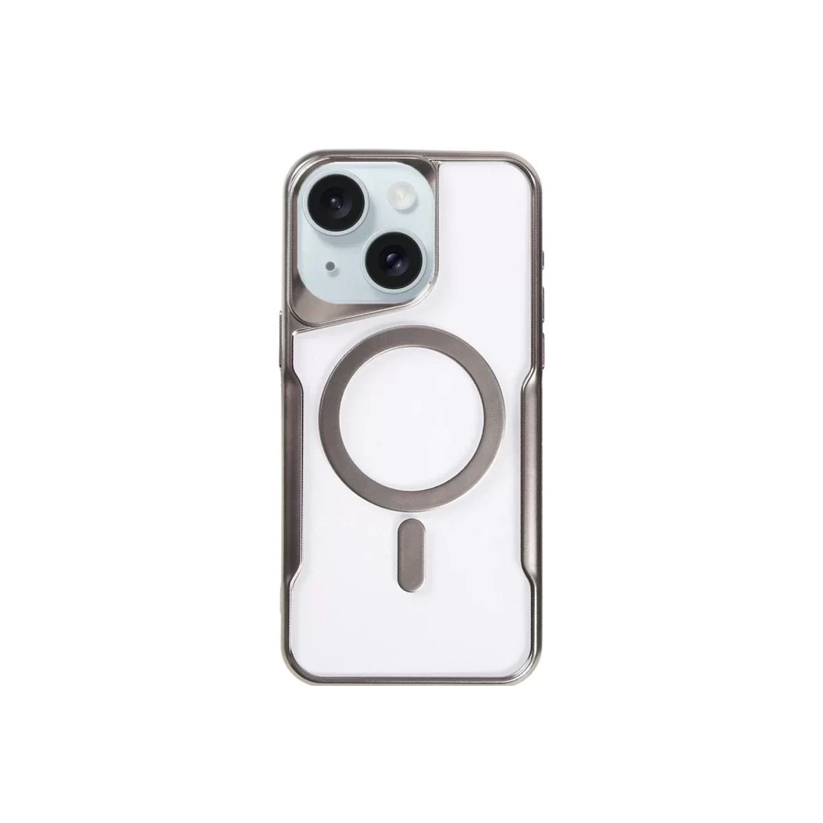 Newface Apple iPhone 15 Plus Kılıf Boyi Magsafe Silikon Kapak - Titan Gri