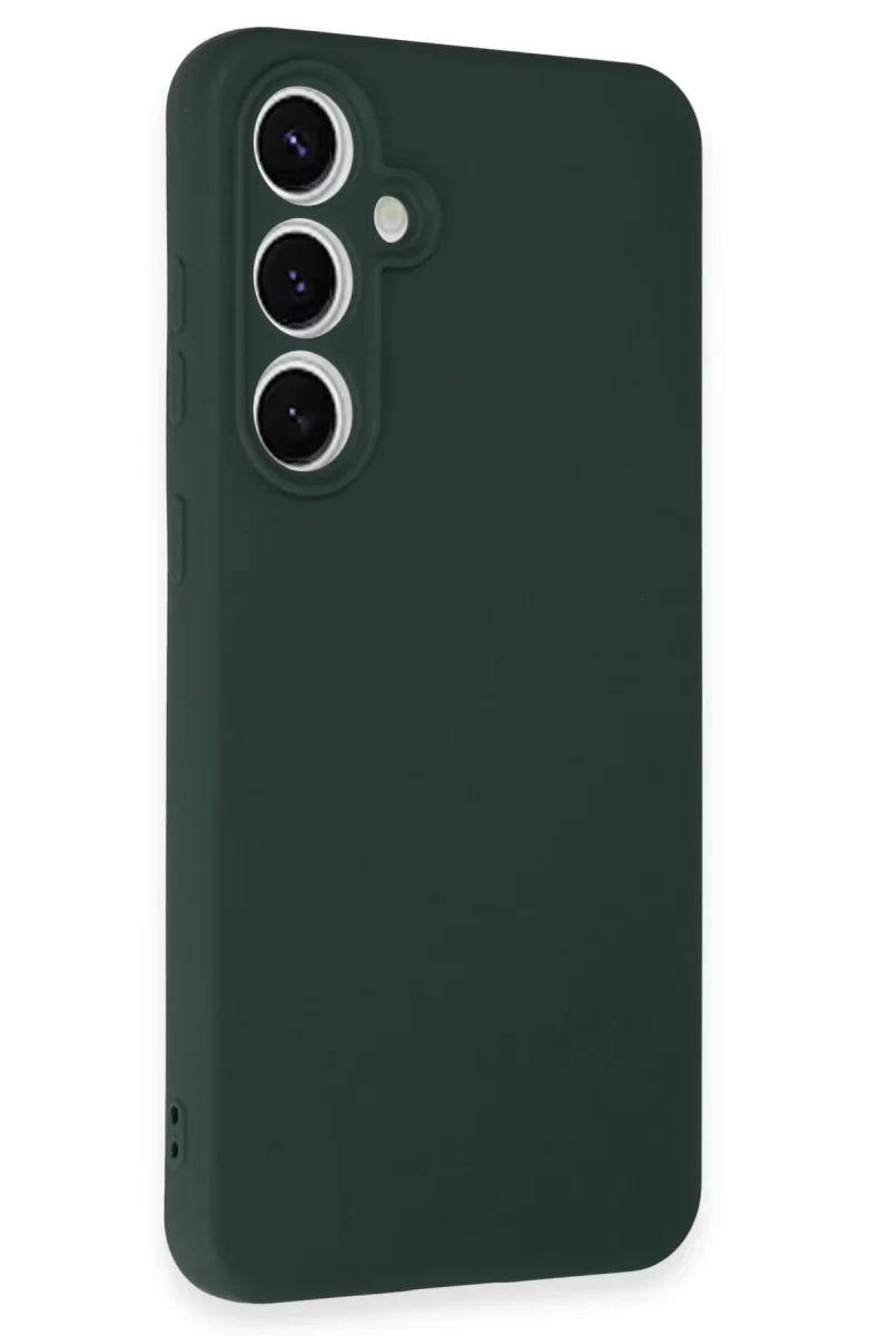 Newface Samsung Galaxy S24 FE Kılıf Nano içi Kadife Silikon - Koyu Yeşil