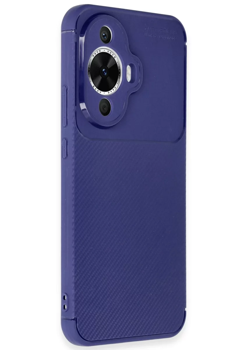 Newface Huawei Nova 12S Kılıf Auto Focus Karbon Kapak - Lacivert