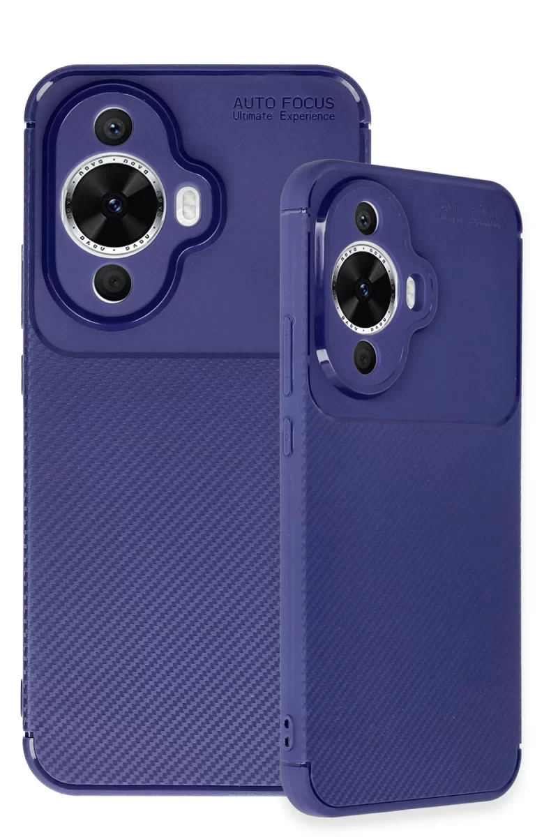 Newface Huawei Nova 12S Kılıf Auto Focus Karbon Kapak - Lacivert