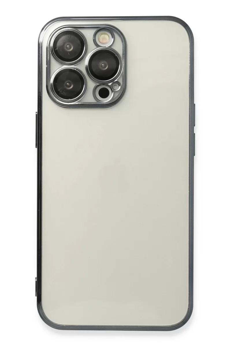 Newface Apple iPhone 13 Pro Max Kılıf Razer Lensli Silikon - Siyah