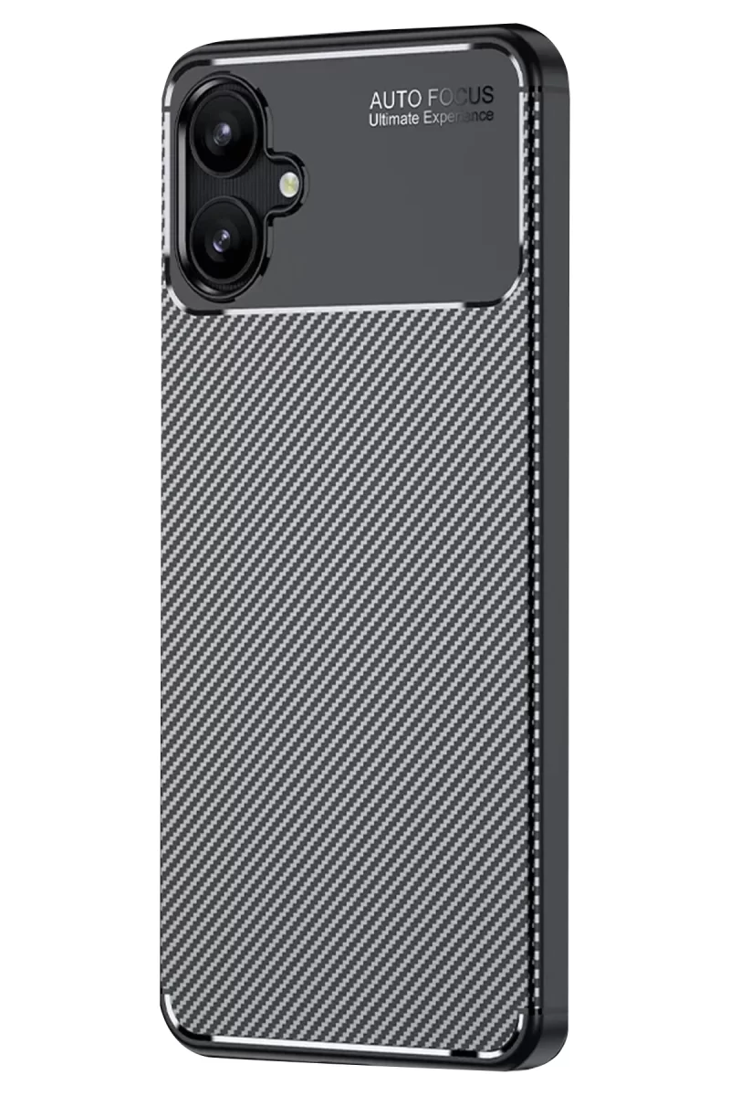 Newface Samsung Galaxy A06 Kılıf Auto Focus Karbon Kapak - Siyah